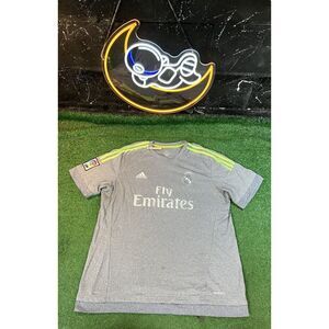 Adidas Real Madrid 2015/2016 Gray‎ Soccer Jersey Futbol AA2219 Mens Size M